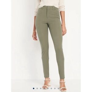 OLD NAVY 4T Pixie Pants Slim Fit High Rise Secret Smooth Pockets Olive Green